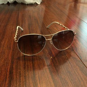 White Aviator Sunglasses